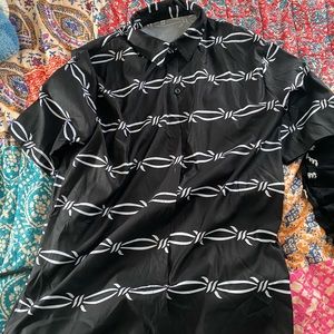 Barbed wire short sleeve button down